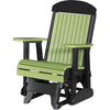 LuxCraft LuxCraft 2 foot Classic Highback Recycled Plastic Glider Chair Lime Green on Black Glider Chair 2CPGLGB