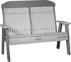 LuxCraft LuxCraft 4' Classic Highback Recycled Plastic Bench Dove Gray on Slate Outdoor Bench 4CPBDGS