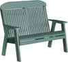LuxCraft LuxCraft 4' Classic Highback Recycled Plastic Bench Green Outdoor Bench 4CPBG