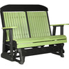 LuxCraft LuxCraft 4 ft. Recycled Plastic Highback Outdoor Glider Bench Lime Green On Black Highback Glider 4CPGLGB