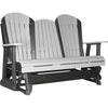 LuxCraft LuxCraft 5 ft. Recycled Plastic Adirondack Outdoor Glider Dove Gray On Black Adirondack Glider 5APGDGB