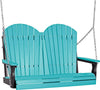 LuxCraft LuxCraft Adirondack 4ft. Recycled Plastic Porch Swing Aruba Blue on Black / Adirondack Porch Swing 4APSABB