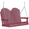 LuxCraft Cherry wood Adirondack 4ft. Recycled Plastic Porch Swing