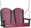 LuxCraft LuxCraft Adirondack 4ft. Recycled Plastic Porch Swing Cherrywood on Black / Adirondack Porch Swing 4APSCWB
