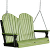 LuxCraft LuxCraft Adirondack 4ft. Recycled Plastic Porch Swing Lime Green on Black / Adirondack Porch Swing 4APSLGB