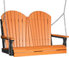 LuxCraft LuxCraft Adirondack 4ft. Recycled Plastic Porch Swing Tangerine on Black / Adirondack Porch Swing 4APSTB