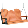 LuxCraft LuxCraft Adirondack 5ft. Recycled Plastic Porch Swing Tangerine On Black / Adirondack Porch Swing 5APSTB