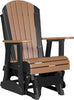 LuxCraft LuxCraft Adirondack Recycled Plastic 2 Foot Glider Chair Cedar on Black Glider Chair 2APGCB