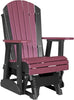 LuxCraft Cherry wood Adirondack Recycled Plastic 2 Foot Glider Chair