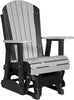 LuxCraft LuxCraft Adirondack Recycled Plastic 2 Foot Glider Chair Dove Gray on Black Glider Chair 2APGDGB