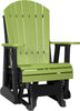 LuxCraft LuxCraft Adirondack Recycled Plastic 2 Foot Glider Chair Lime Green on Black Glider Chair 2APGLGB