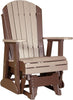 LuxCraft LuxCraft Adirondack Recycled Plastic 2 Foot Glider Chair Weather Wood on Chestnut Brown Glider Chair 2APGWWCBR