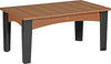 LuxCraft LuxCraft Antique Mahogany Recycled Plastic Island Coffee Table Antique Mahogany on Black Accessories ICTAMB