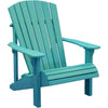 LuxCraft LuxCraft Aruba Blue Deluxe Recycled Plastic Adirondack Chair Aruba Blue Adirondack Deck Chair PDACAB