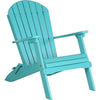 LuxCraft LuxCraft Aruba Blue Folding Recycled Plastic Adirondack Chair Aruba Blue Adirondack Deck Chair PFACAB
