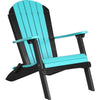 LuxCraft LuxCraft Aruba Blue Folding Recycled Plastic Adirondack Chair Aruba Blue On Black Adirondack Deck Chair PFACABB