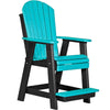 LuxCraft LuxCraft Aruba Blue Recycled Plastic Adirondack Balcony Chair Aruba Blue On Black Adirondack Chair PABCABB