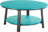 LuxCraft LuxCraft Aruba Blue Recycled Plastic Deluxe Conversation Table Aruba Blue on Black Conversation Table PDCTABB