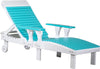 LuxCraft LuxCraft Aruba Blue Recycled Plastic Lounge Chair Aruba Blue on White Adirondack Deck Chair PLCABW