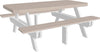 LuxCraft LuxCraft Birch Recycled Plastic 6' Rectangular Picnic Table Birch On White Tables P6RPTBIW