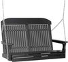 LuxCraft LuxCraft Black Classic Highback 4ft. Recycled Plastic Porch Swing Black Porch Swing 4CPSBK