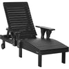 LuxCraft LuxCraft Black Recycled Plastic Lounge Chair Black Adirondack Deck Chair PLCBK