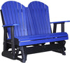 LuxCraft LuxCraft Blue 4 ft. Recycled Plastic Adirondack Outdoor Glider Blue On Black Adirondack Glider 4APGBB