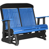LuxCraft LuxCraft Blue 4 ft. Recycled Plastic Highback Outdoor Glider Bench Blue On Black Highback Glider 4CPGBB