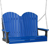 LuxCraft LuxCraft Blue Adirondack 4ft. Recycled Plastic Porch Swing Blue on Black / Adirondack Porch Swing Porch Swing 4APSBB