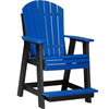 LuxCraft LuxCraft Blue Recycled Plastic Adirondack Balcony Chair Blue On Black Adirondack Chair PABCBB