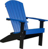LuxCraft LuxCraft Blue Recycled Plastic Lakeside Adirondack Chair Blue on Black Adirondack Deck Chair LACBB