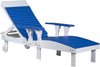 LuxCraft LuxCraft Blue Recycled Plastic Lounge Chair Blue On White Adirondack Deck Chair PLCBW