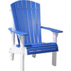 LuxCraft LuxCraft Blue Royal Recycled Plastic Adirondack Chair Blue On White Adirondack Deck Chair RACBW
