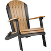 LuxCraft LuxCraft Cedar Folding Recycled Plastic Adirondack Chair Cedar On Black Adirondack Deck Chair PFACCB