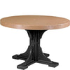 LuxCraft LuxCraft Cedar Recycled Plastic 4' Round Table Cedar On Black / Bar Tables P4RTBCB
