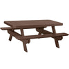 LuxCraft LuxCraft Chestnut Brown Recycled Plastic 6' Rectangular Picnic Table Chestnut Brown Tables P6RPTCBR