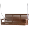 LuxCraft LuxCraft Chestnut Brown Rollback 5ft. Recycled Plastic Porch Swing Chestnut Brown Porch Swing 5PPSCBR
