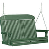 LuxCraft LuxCraft Classic Highback 4ft. Recycled Plastic Porch Swing Green Poly Porch Swing 4CPSG