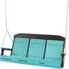 LuxCraft LuxCraft Classic Highback 5ft. Recycled Plastic Porch Swing Aruba Blue On Black / Classic Porch Swing 5CPSABB