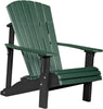 LuxCraft LuxCraft Deluxe Recycled Plastic Adirondack Chair Green on Black Adirondack Deck Chair PDACGB