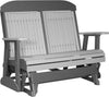 LuxCraft LuxCraft Dove Gray 4 ft. Recycled Plastic Highback Outdoor Glider Bench Dove Gray on Slate Highback Glider 4CPGDGS