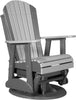 LuxCraft Luxcraft Dove Gray Adirondack Recycled Plastic Swivel Glider Chair Dove Gray on Slate Glider Chair 2ARSDGOS
