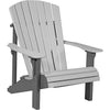 LuxCraft LuxCraft Dove Gray Deluxe Recycled Plastic Adirondack Chair Dove Gray On Slate Adirondack Deck Chair PDACDGS