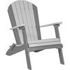 LuxCraft LuxCraft Dove Gray Folding Recycled Plastic Adirondack Chair Dove Gray On Slate Adirondack Deck Chair PFACDGS