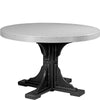 LuxCraft LuxCraft Dove Gray Recycled Plastic 4' Round Table Dove Gray On Black / Bar Tables P4RTBDGB