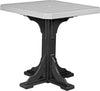 LuxCraft LuxCraft Dove Gray Recycled Plastic 41" Square Table Dove Gray On Black / Bar Tables P41STBDGB