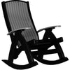 LuxCraft LuxCraft Dove Gray Recycled Plastic Comfort Porch Rocking Chair Dove Gray On Black Rocking Chair PCRDGB
