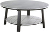 LuxCraft LuxCraft Dove Gray Recycled Plastic Deluxe Conversation Table Dove Gray on Black Conversation Table PDCTDGB