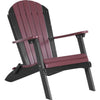 LuxCraft Cherry wood Folding Recycled Plastic Adirondack Chair