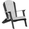 LuxCraft LuxCraft Folding Recycled Plastic Adirondack Chair Dove Gray On Black Adirondack Deck Chair PFACDGB